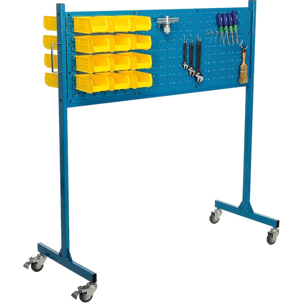 Global Industrial Mobile Louver & Pegboard Panel Rack, 60inW, Blue 319093 - main